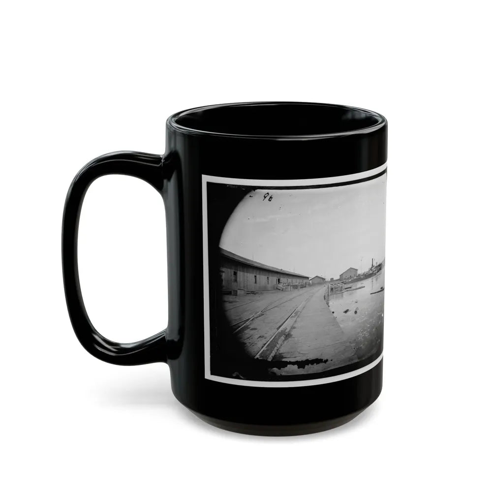 Aquia Creek Landing, Virginia. View Of Wharf (U.S. Civil War) Black Coffee Mug-Go Mug Yourself