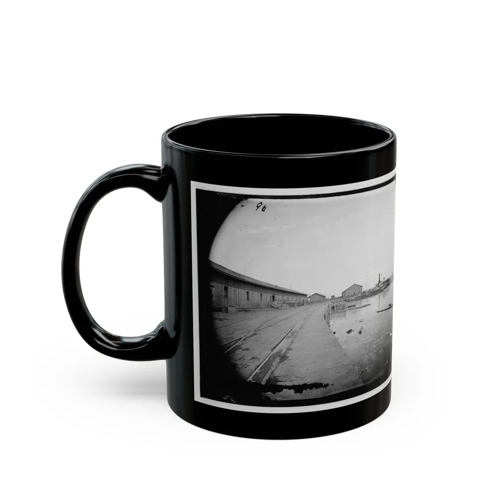 Aquia Creek Landing, Virginia. View Of Wharf (U.S. Civil War) Black Coffee Mug-Go Mug Yourself