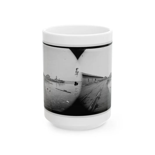 Aquia Creek Landing, Virginia. View Of Wharf (U.S. Civil War) White Coffee Mug-15oz-Go Mug Yourself