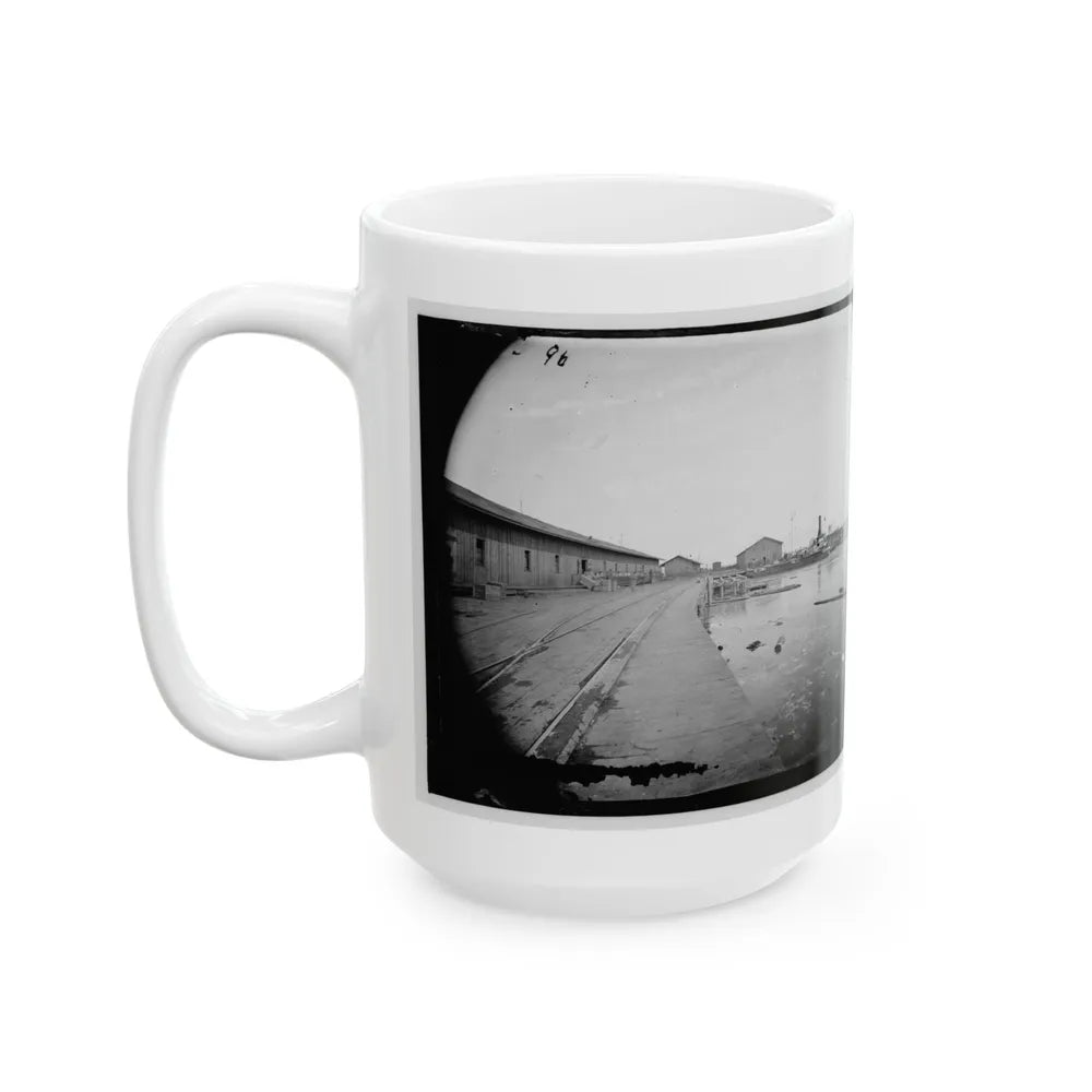 Aquia Creek Landing, Virginia. View Of Wharf (U.S. Civil War) White Coffee Mug-Go Mug Yourself