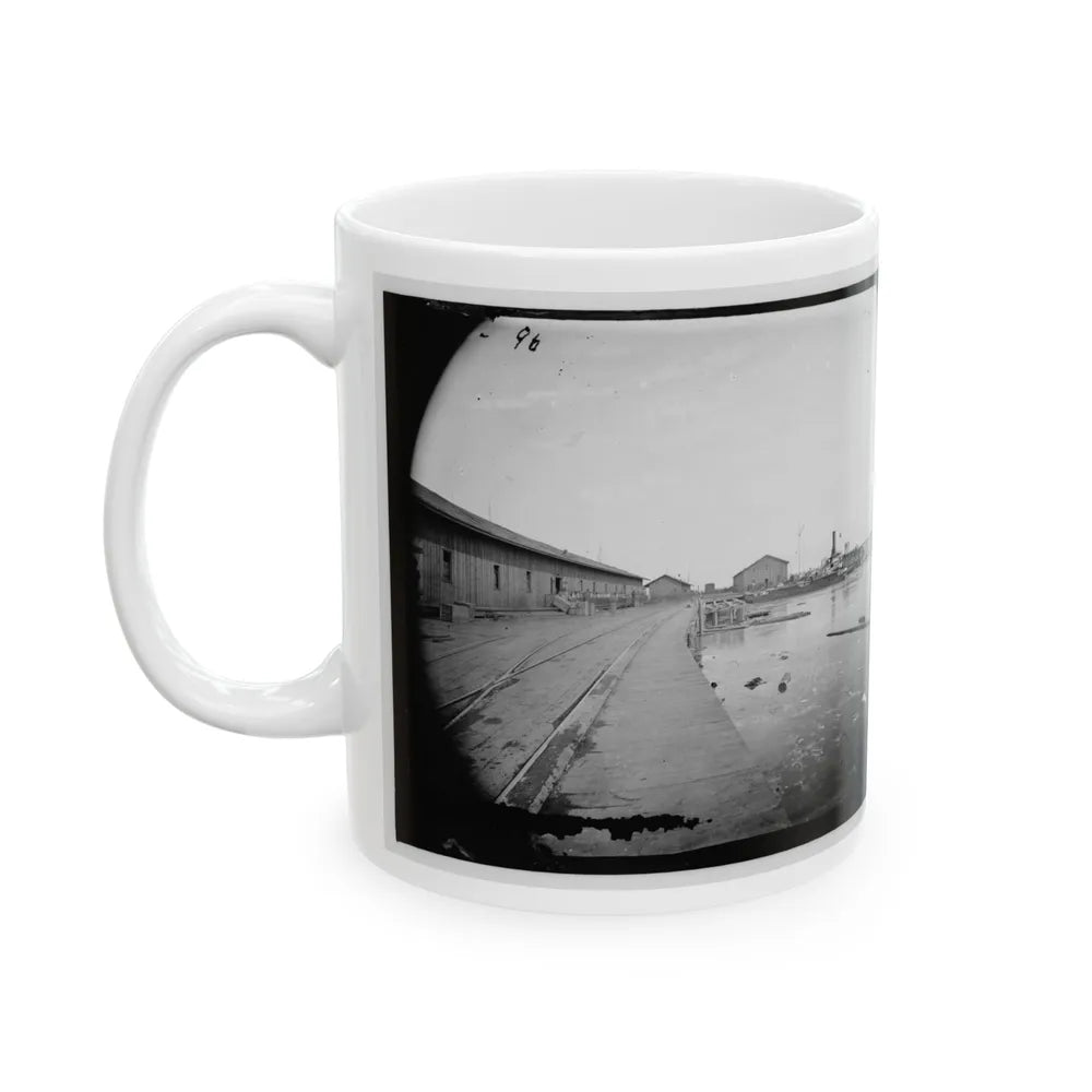 Aquia Creek Landing, Virginia. View Of Wharf (U.S. Civil War) White Coffee Mug-Go Mug Yourself