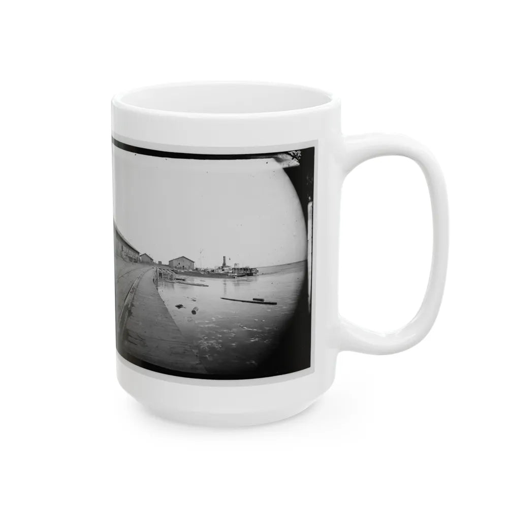 Aquia Creek Landing, Virginia. View Of Wharf (U.S. Civil War) White Coffee Mug-Go Mug Yourself