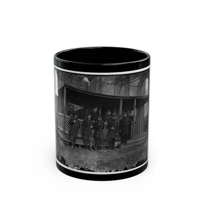Aquia Creek, Virginia. Group Standing In Front Of Hospital (U.S. Civil War) Black Coffee Mug 11oz - Go Mug Yourself