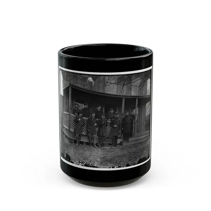 Aquia Creek, Virginia. Group Standing In Front Of Hospital (U.S. Civil War) Black Coffee Mug 15oz - Go Mug Yourself