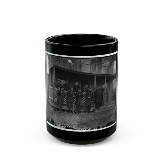 Aquia Creek, Virginia. Group Standing In Front Of Hospital (U.S. Civil War) Black Coffee Mug 15oz - Go Mug Yourself