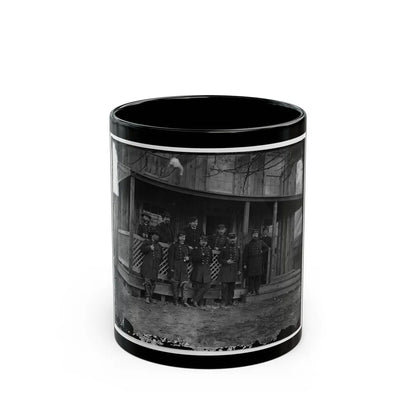 Aquia Creek, Virginia. Group Standing In Front Of Hospital (U.S. Civil War) Black Coffee Mug-11oz-Go Mug Yourself