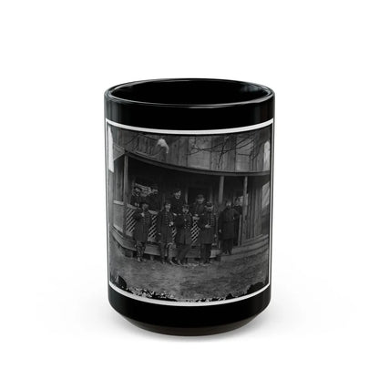 Aquia Creek, Virginia. Group Standing In Front Of Hospital (U.S. Civil War) Black Coffee Mug-15oz-Go Mug Yourself