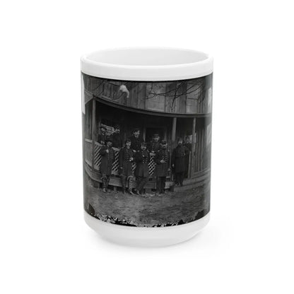 Aquia Creek, Virginia. Group Standing In Front Of Hospital (U.S. Civil War) White Coffee Mug-15oz-Go Mug Yourself