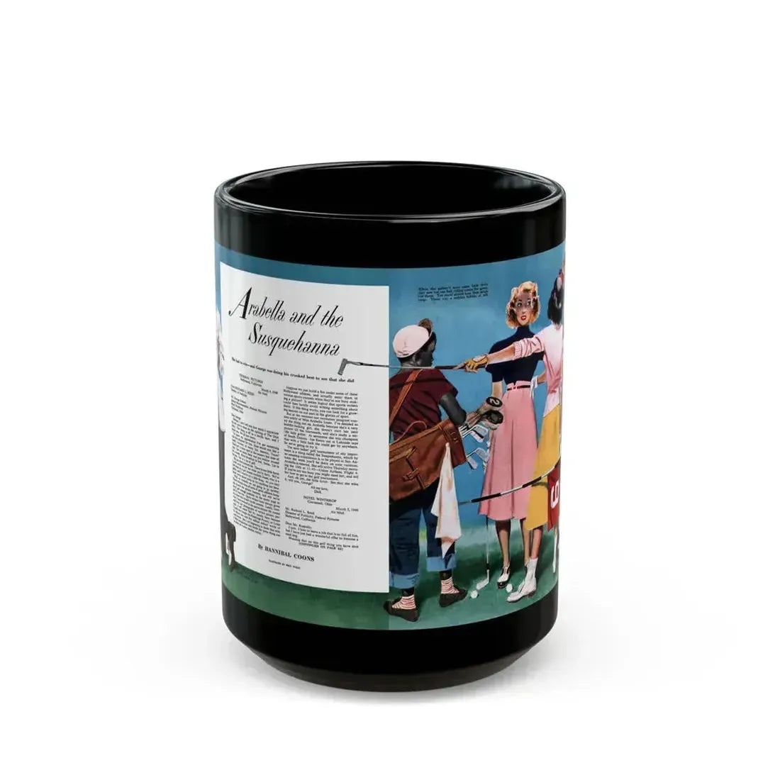 Arabella and the Susquehanna, Collier's, April 23, 1949 - Black Coffee Mug 15oz - Go Mug Yourself