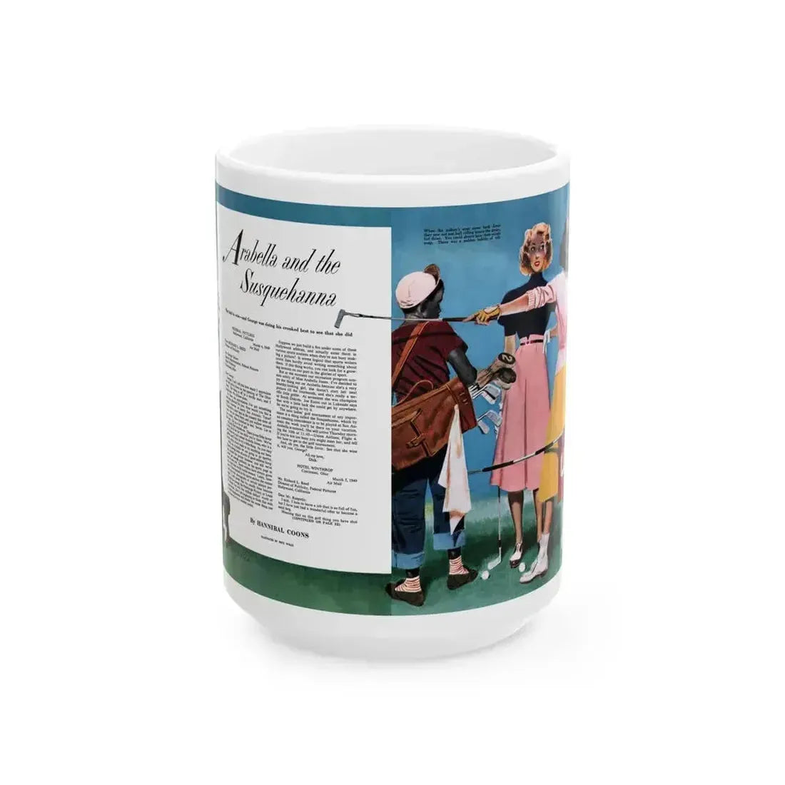 Arabella and the Susquehanna, Collier's, April 23, 1949 - White Coffee Mug 15oz - Go Mug Yourself
