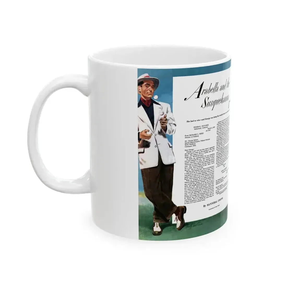 Arabella and the Susquehanna, Collier's, April 23, 1949 - White Coffee Mug - Go Mug Yourself