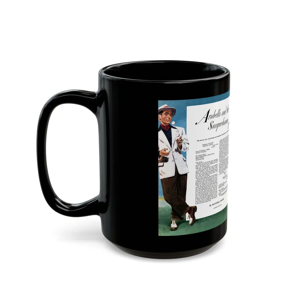 Arabella and the Susquehanna, Collier's, April 23, 1949 - Black Coffee Mug-Go Mug Yourself