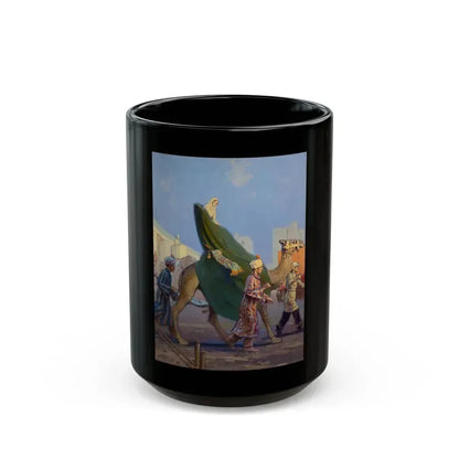Arabian Scene, magazine cover art - Black Coffee Mug 15oz - Go Mug Yourself
