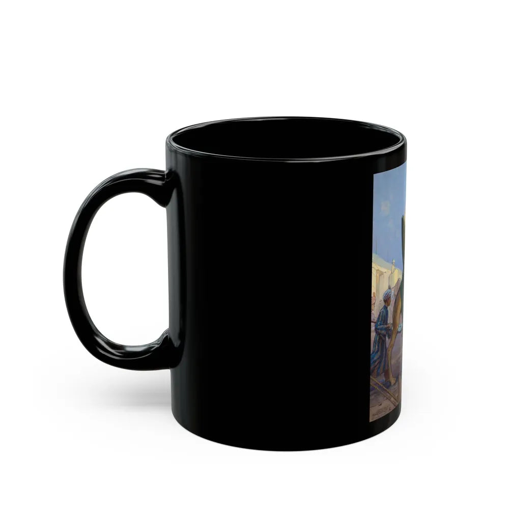 Arabian Scene, magazine cover art - Black Coffee Mug-Go Mug Yourself