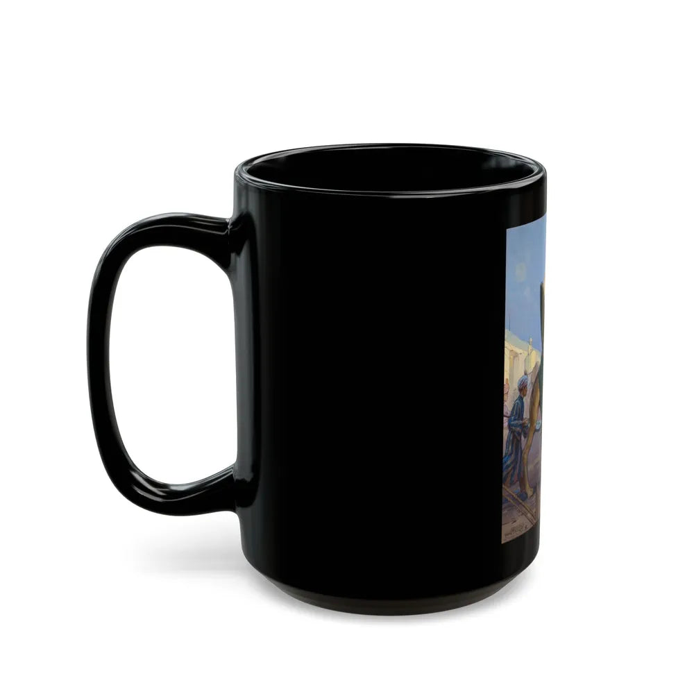 Arabian Scene, magazine cover art - Black Coffee Mug-Go Mug Yourself