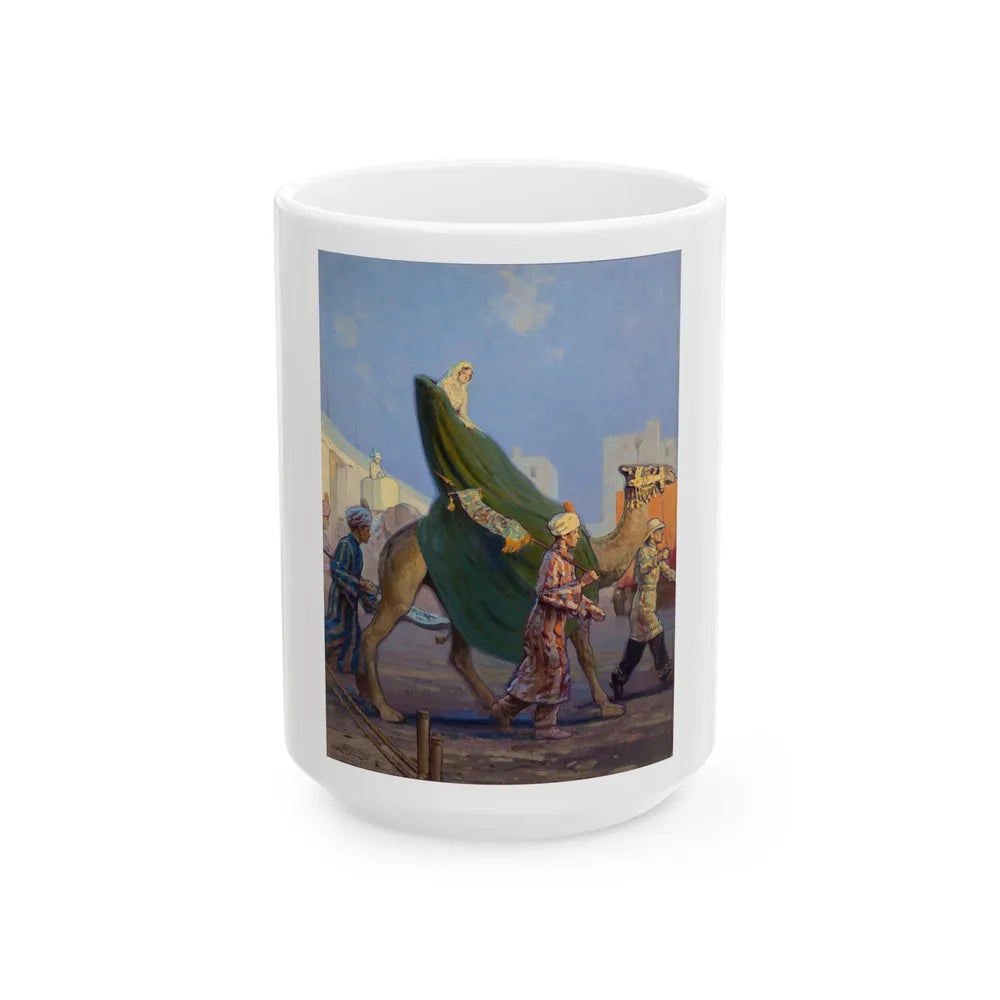 Arabian Scene, magazine cover art - White Coffee Mug-15oz-Go Mug Yourself