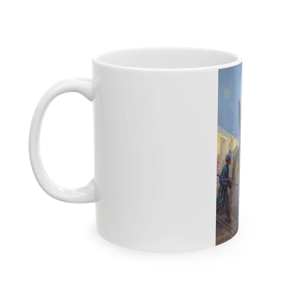 Arabian Scene, magazine cover art - White Coffee Mug-Go Mug Yourself