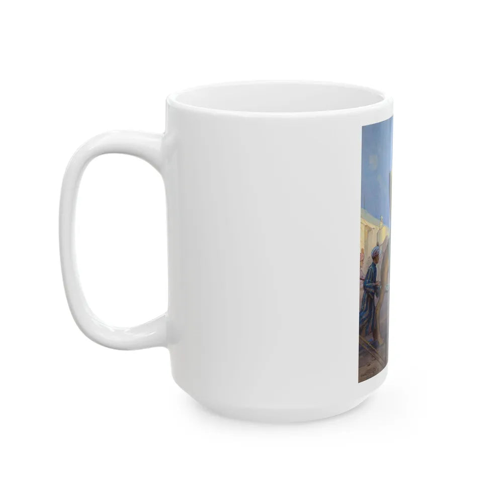 Arabian Scene, magazine cover art - White Coffee Mug-Go Mug Yourself