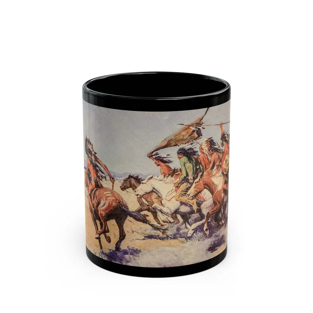 Arapaho Attack, The Saturday Evening Post, March 14, 1931 - Black Coffee Mug-11oz-Go Mug Yourself