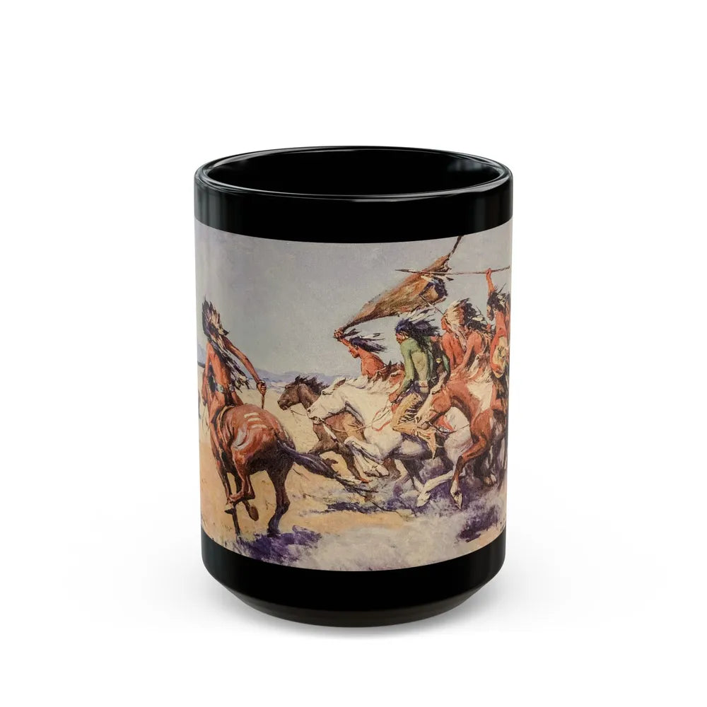 Arapaho Attack, The Saturday Evening Post, March 14, 1931 - Black Coffee Mug-15oz-Go Mug Yourself