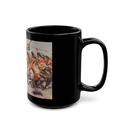 Arapaho Attack, The Saturday Evening Post, March 14, 1931 - Black Coffee Mug-Go Mug Yourself