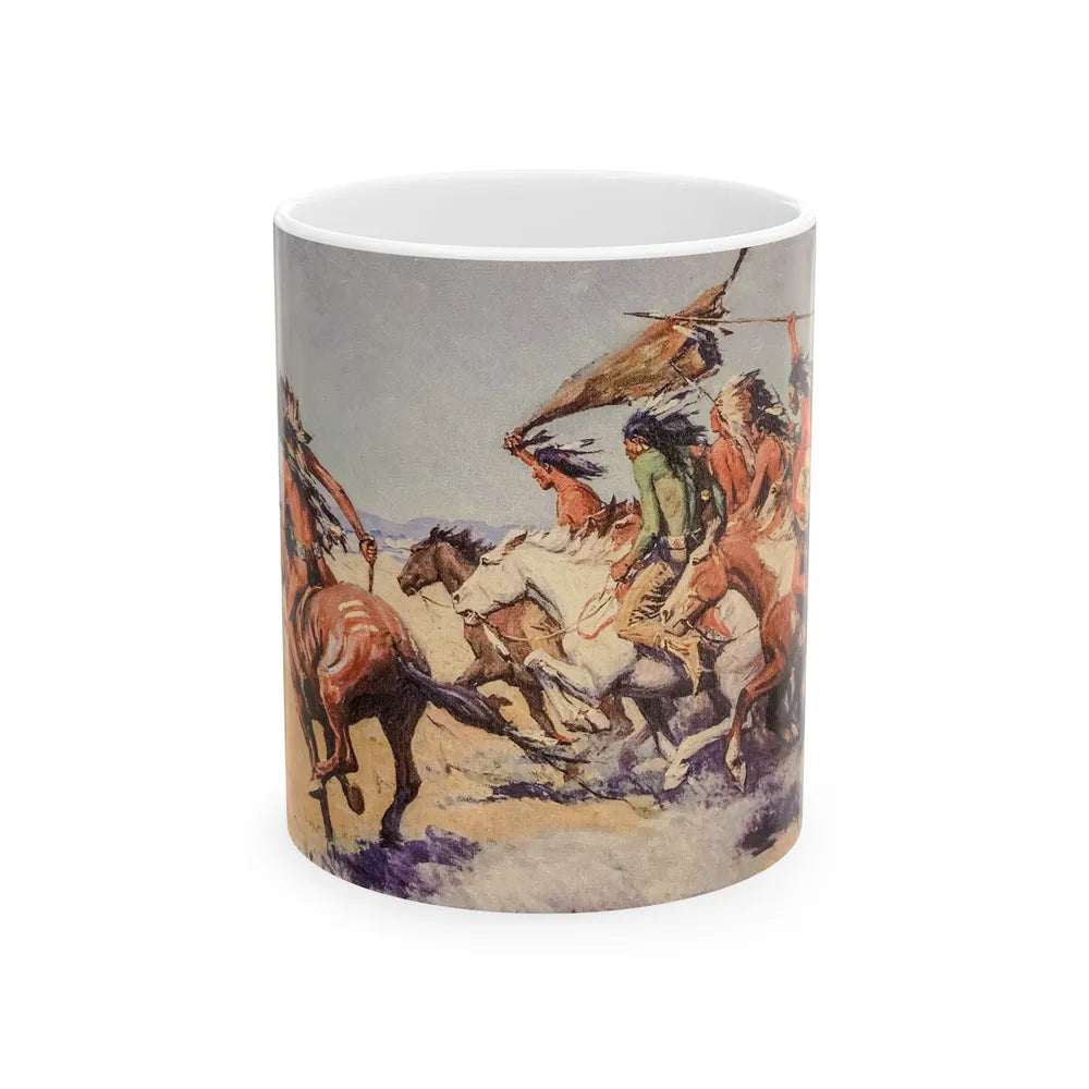 Arapaho Attack, The Saturday Evening Post, March 14, 1931 - White Coffee Mug-11oz-Go Mug Yourself