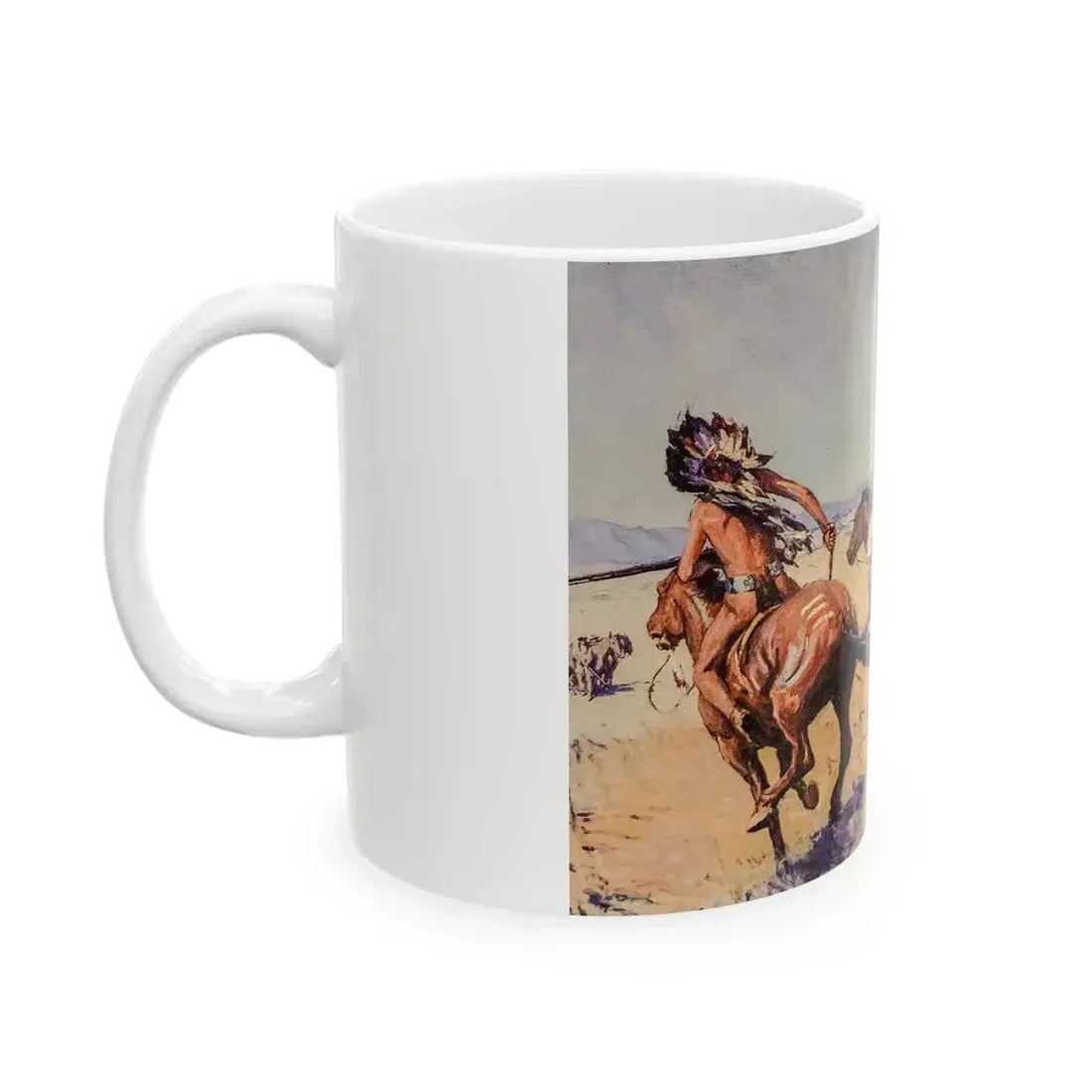Arapaho Attack, The Saturday Evening Post, March 14, 1931 - White Coffee Mug - Go Mug Yourself