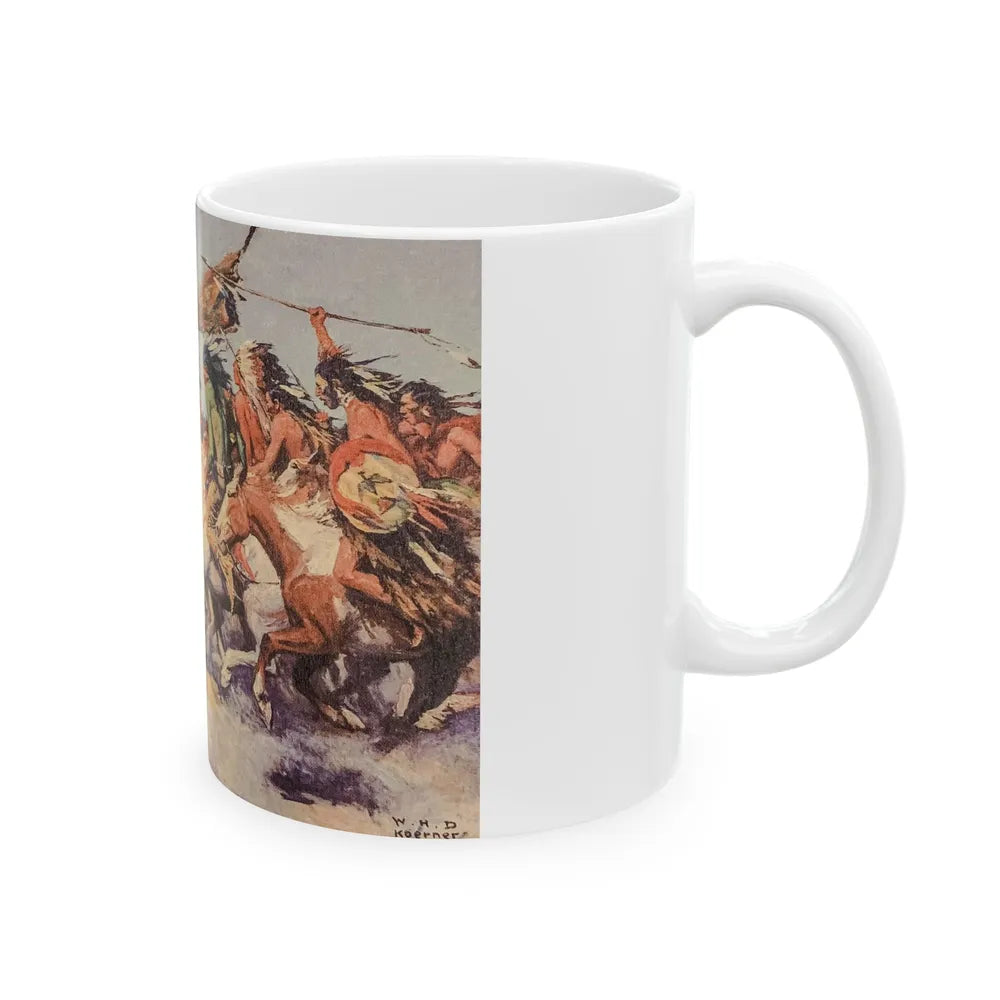 Arapaho Attack, The Saturday Evening Post, March 14, 1931 - White Coffee Mug-Go Mug Yourself