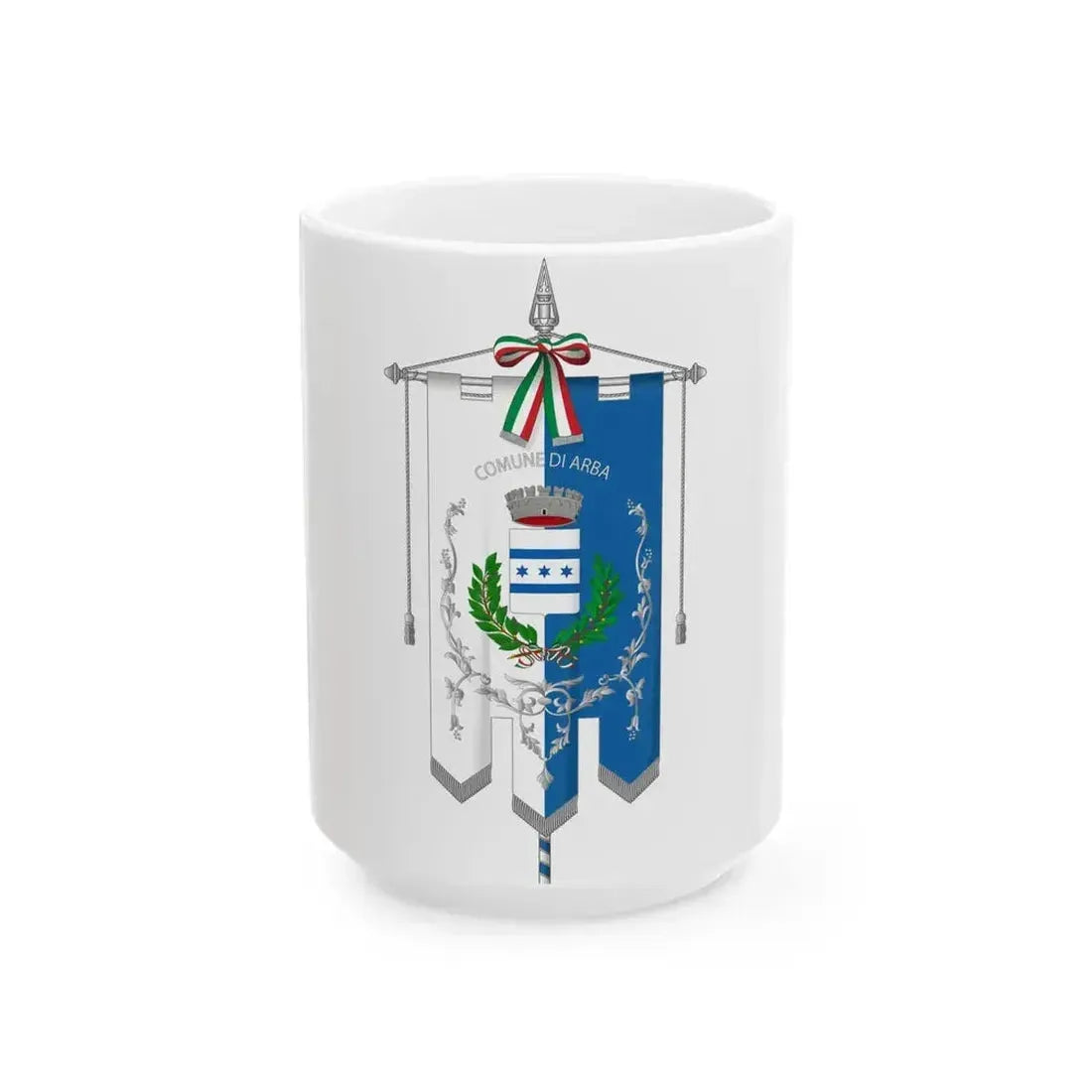 Arba-Gonfalone (Italy) White Coffee Mug 15oz - Go Mug Yourself