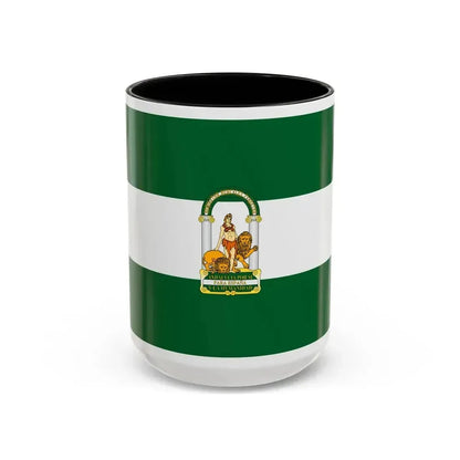 Arbonaida the Flag of Andalusia Spain - Accent Coffee Mug 15oz Black - Go Mug Yourself