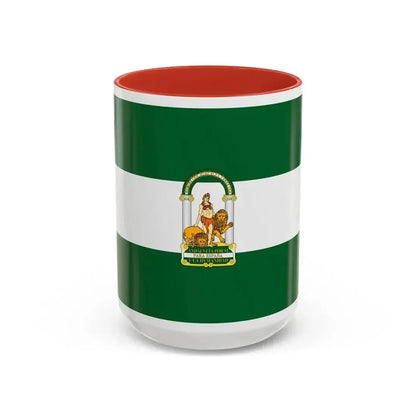 Arbonaida the Flag of Andalusia Spain - Accent Coffee Mug 15oz Red - Go Mug Yourself