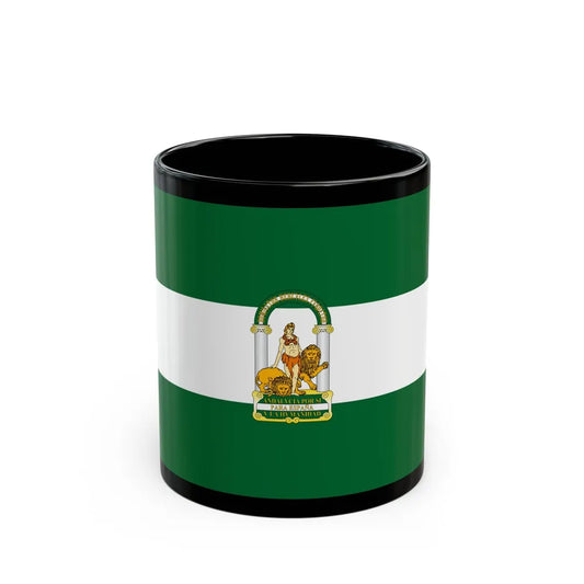 Arbonaida the Flag of Andalusia Spain - Black Coffee Mug-11oz-Go Mug Yourself