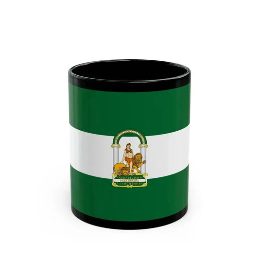 Arbonaida the Flag of Andalusia Spain - Black Coffee Mug 11oz - Go Mug Yourself