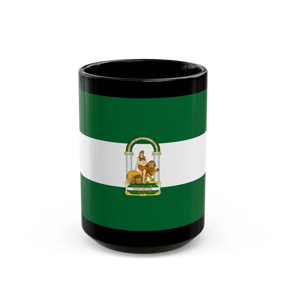 Arbonaida the Flag of Andalusia Spain - Black Coffee Mug-15oz-Go Mug Yourself