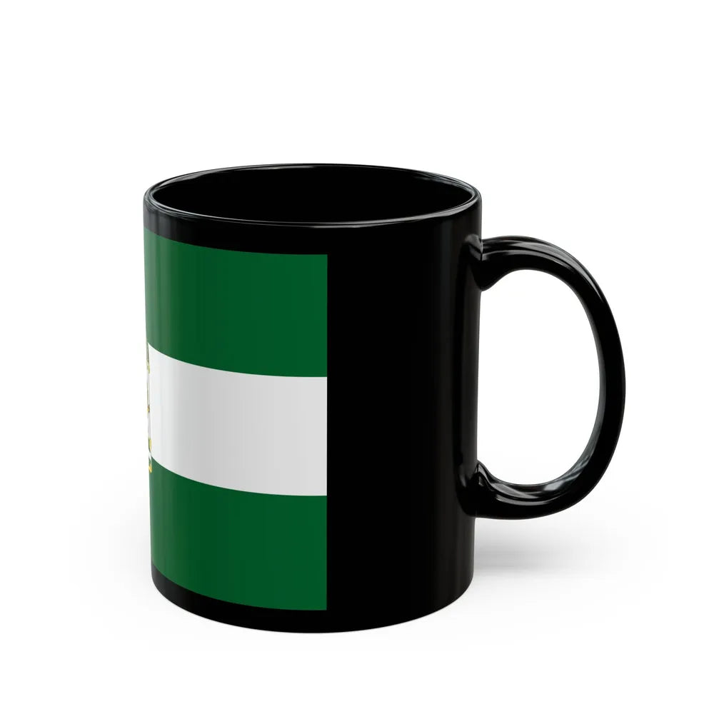 Arbonaida the Flag of Andalusia Spain - Black Coffee Mug-Go Mug Yourself