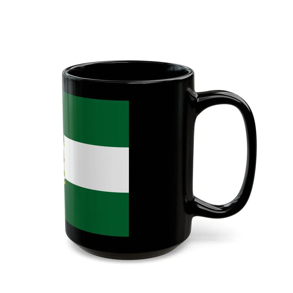 Arbonaida the Flag of Andalusia Spain - Black Coffee Mug-Go Mug Yourself