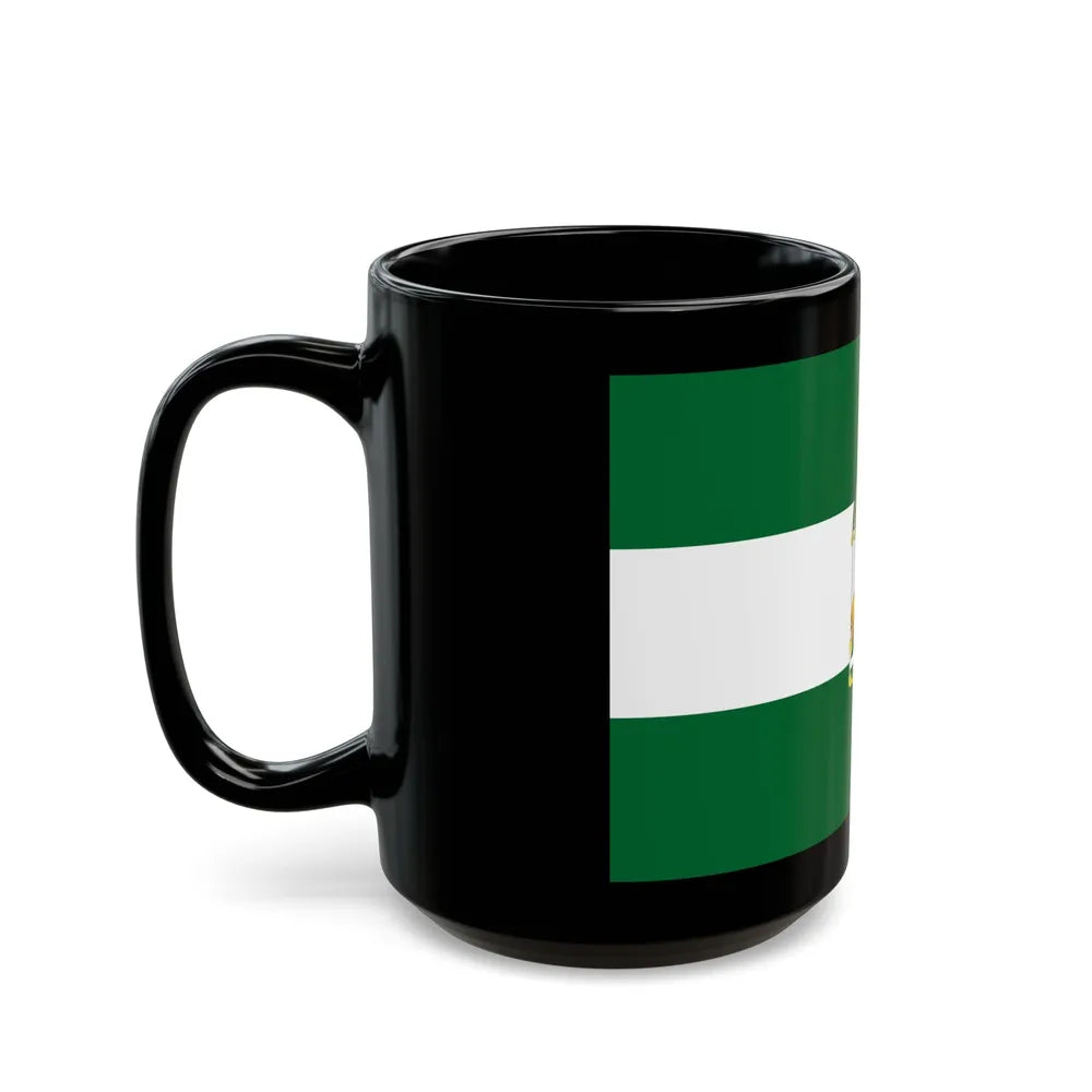 Arbonaida the Flag of Andalusia Spain - Black Coffee Mug-Go Mug Yourself