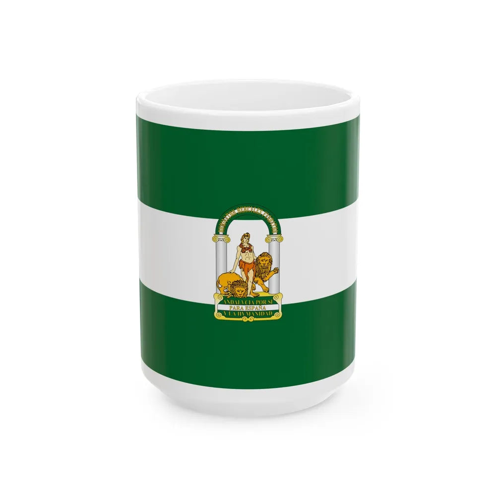 Arbonaida the Flag of Andalusia Spain - White Coffee Mug-15oz-Go Mug Yourself