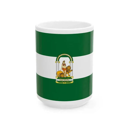 Arbonaida the Flag of Andalusia Spain - White Coffee Mug 15oz - Go Mug Yourself