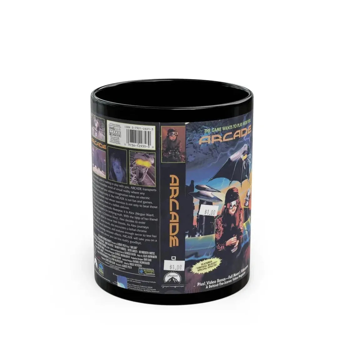 ARCADE (VHS COVER) - Black Coffee Mug 11oz - Go Mug Yourself