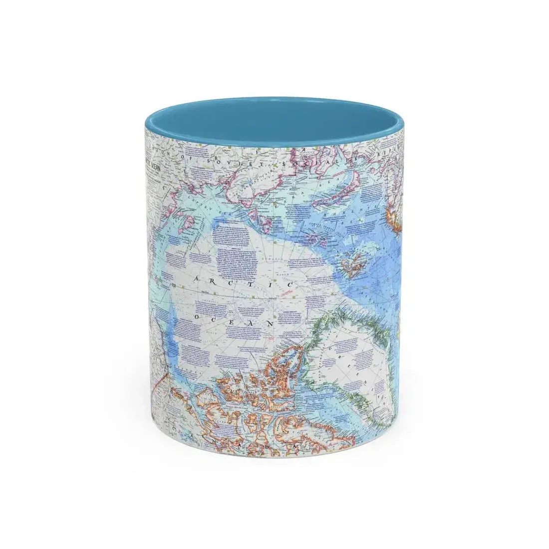 Arctic Ocean (1971) (Map) Accent Coffee Mug 11oz Light Blue - Go Mug Yourself