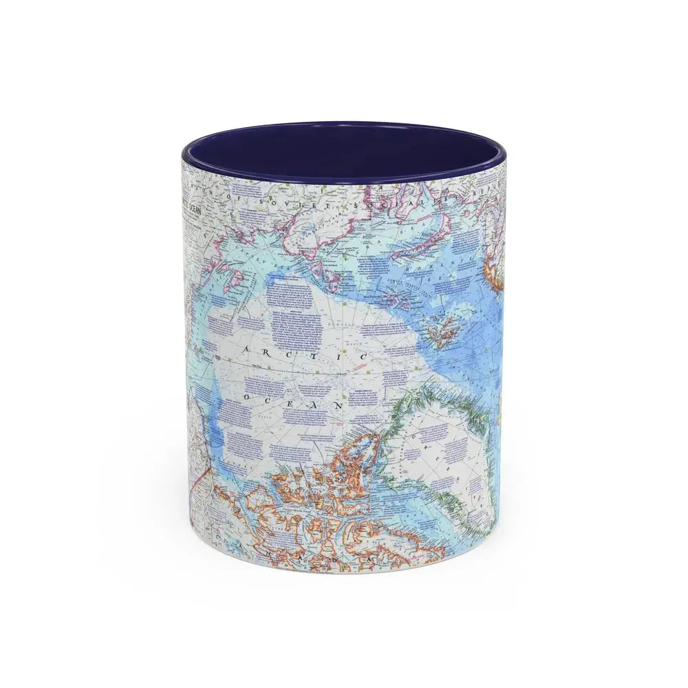 Arctic Ocean (1971) (Map) Accent Coffee Mug 11oz Navy - Go Mug Yourself