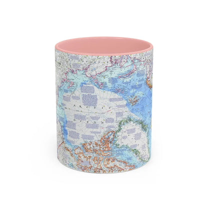 Arctic Ocean (1971) (Map) Accent Coffee Mug-11oz-Pink-Go Mug Yourself