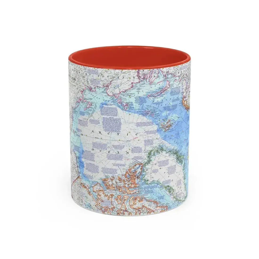 Arctic Ocean (1971) (Map) Accent Coffee Mug 11oz Red - Go Mug Yourself