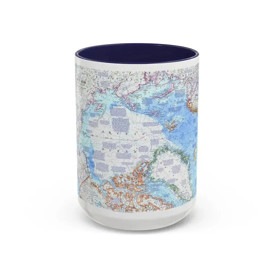 Arctic Ocean (1971) (Map) Accent Coffee Mug 15oz Navy - Go Mug Yourself