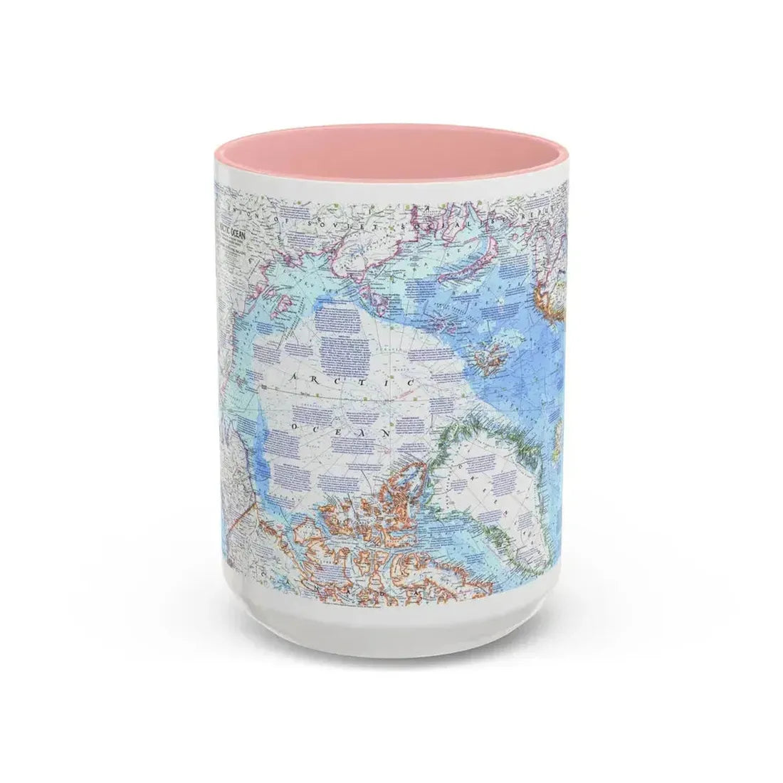 Arctic Ocean (1971) (Map) Accent Coffee Mug 15oz Pink - Go Mug Yourself