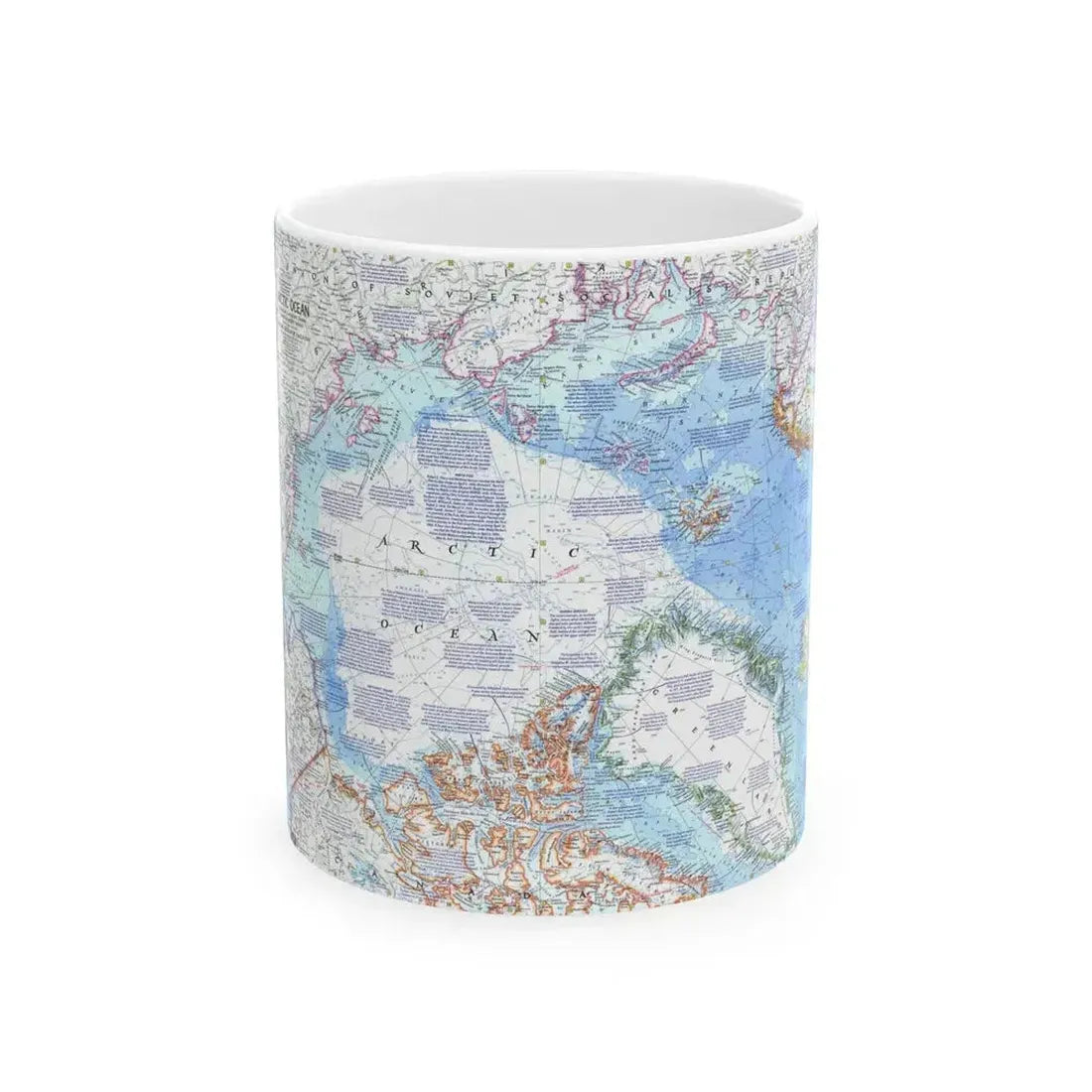 Arctic Ocean (1971) (Map) White Coffee Mug 11oz - Go Mug Yourself