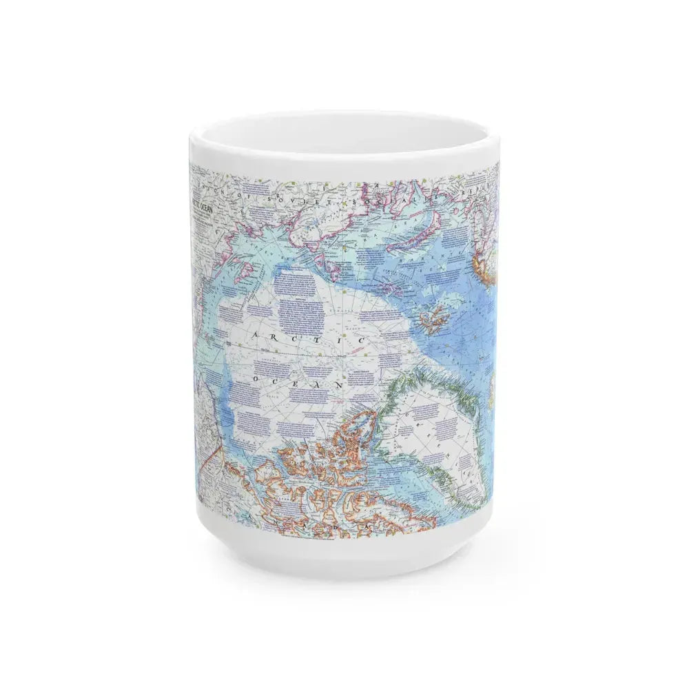 Arctic Ocean (1971) (Map) White Coffee Mug 15oz - Go Mug Yourself