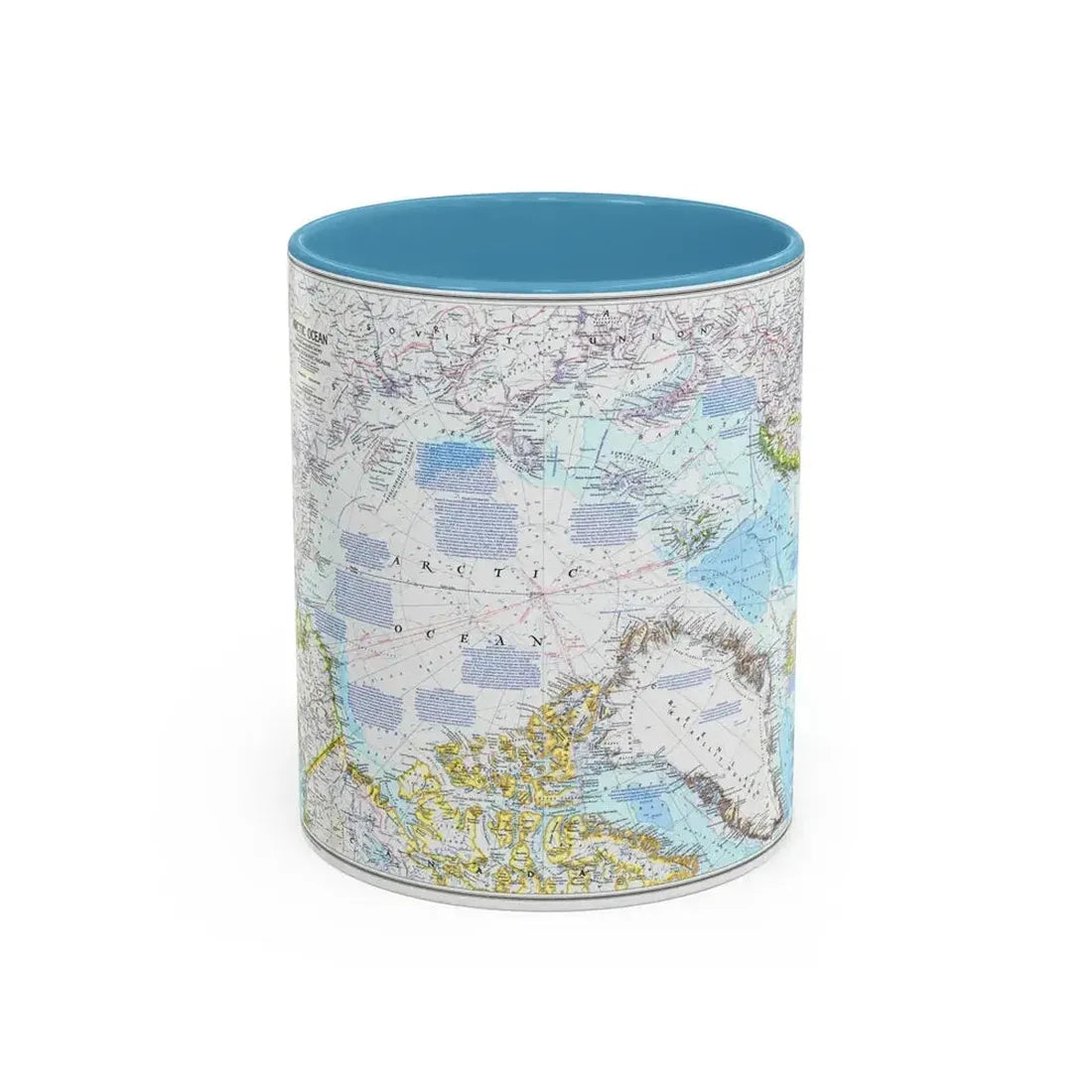 Arctic Ocean (1983) (Map) Accent Coffee Mug 11oz Light Blue - Go Mug Yourself