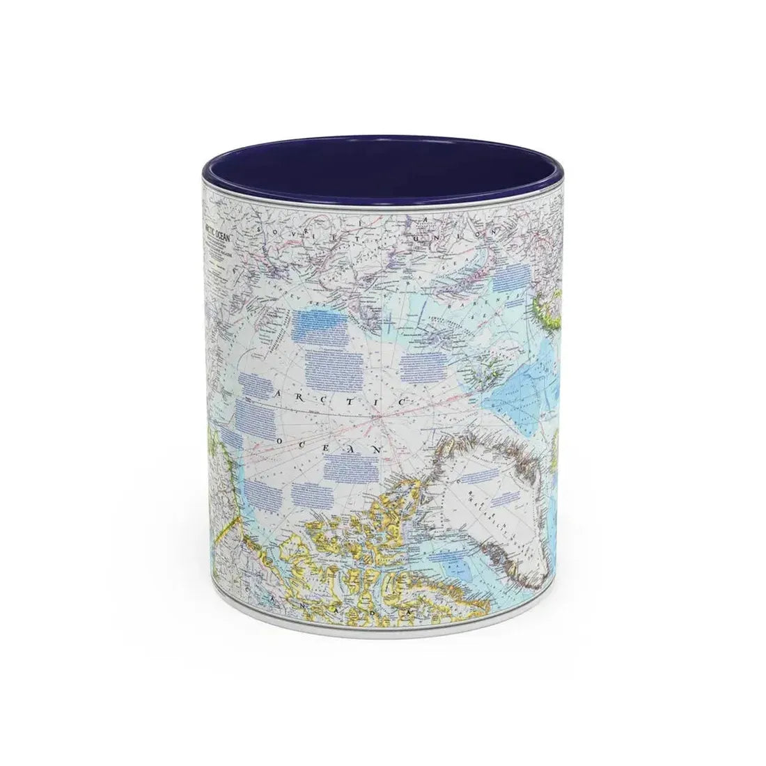 Arctic Ocean (1983) (Map) Accent Coffee Mug 11oz Navy - Go Mug Yourself